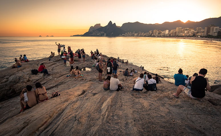 Pôr do Sol na Pedra do Arpoador